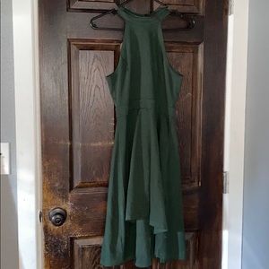 Forest green halter dress
